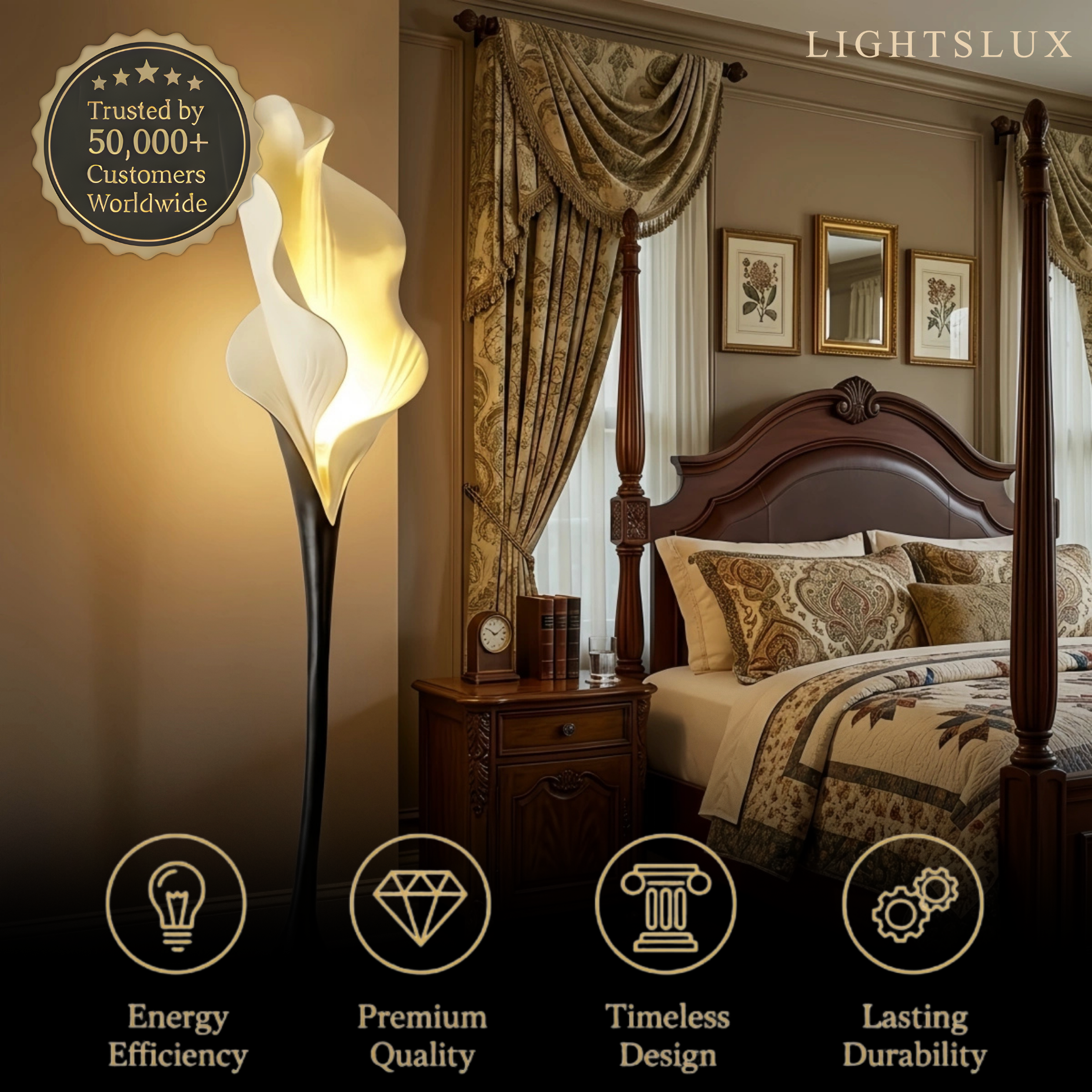 Sleek Luxury Minimalist Floor Lamp--Living Room, Bedroom