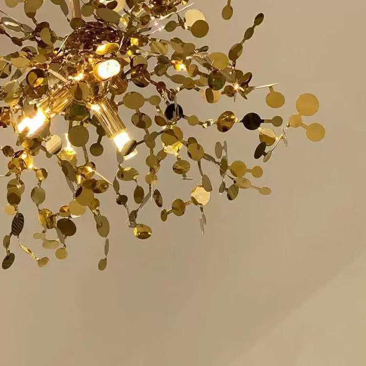 Excelis Art Deco Cluster Chandelier – Luxurious Gold/Silver Metal for Dining Room