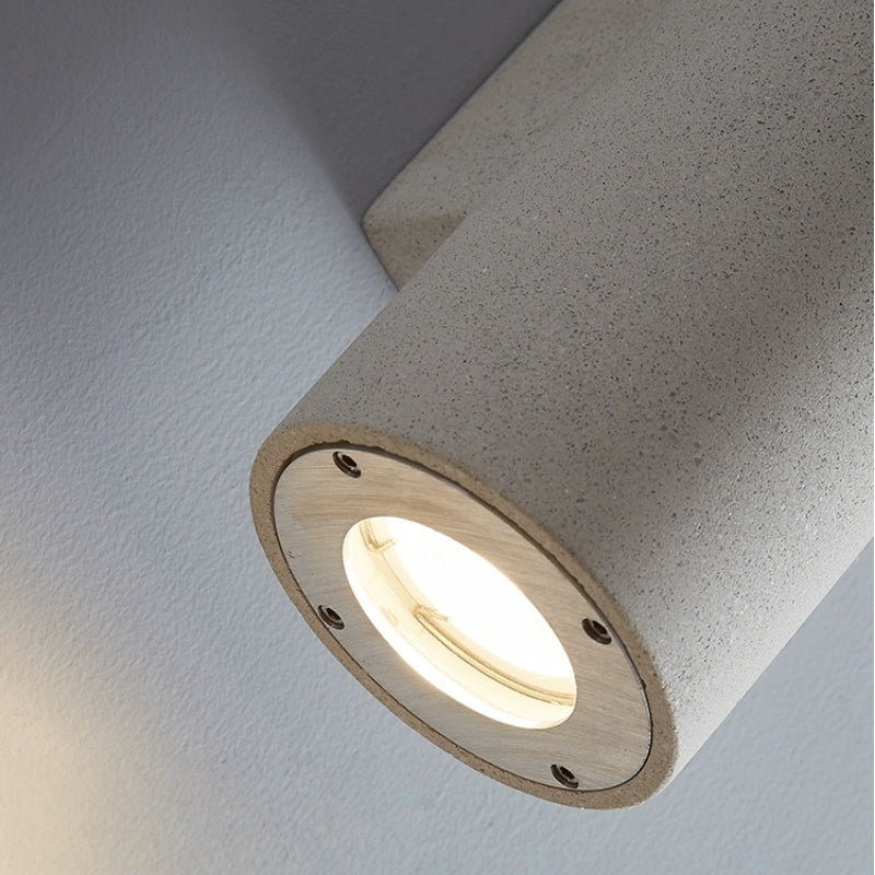 Arcato Modern Outdoor Wall Lamp- Black/White Cement Cylindrical Light for Courtyard