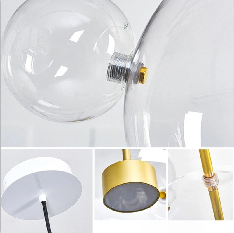 Vetro Modern Bubble Glass Pendant Light – Clear or Milky White for Dining Room