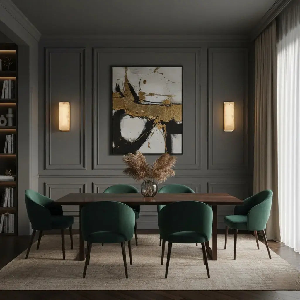 Aplique de pared Excelis Luxury Alabaster para salón/comedor