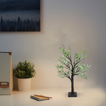 Contemporary Black Table Lamp – Plastic Tree Design for Bedroom