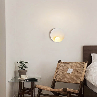 Minimalist Rustic Bowl Wall Lamp White