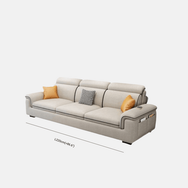 Modern Minimalist Sofa Gray Fabric for Living Room