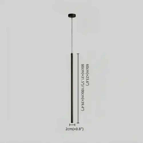 Lámpara Colgante Lineal Minimalista Arcato de Metal Negro para Dormitorio