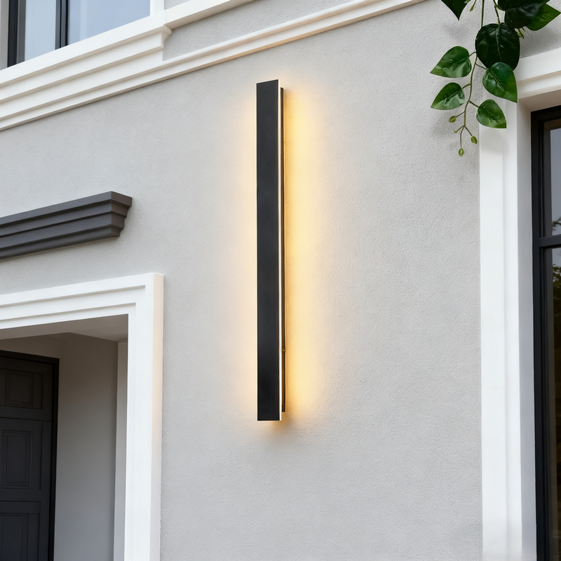 Minimalist Linear Outdoor Wall Lamp with – Waterproof Light for Garden