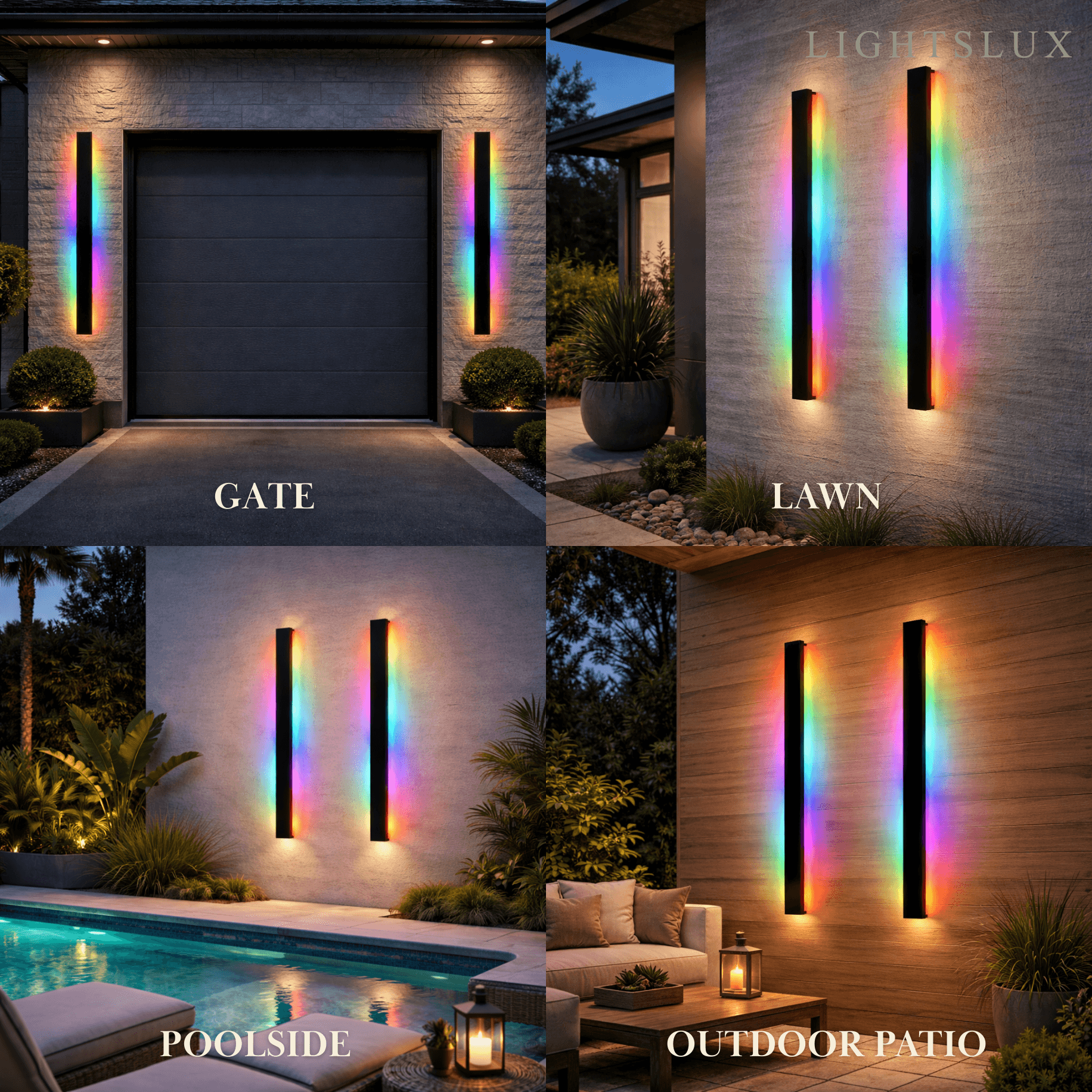 Arcato Minimalist Wall Lamp – Waterproof Linear for Outdoor(RGB)