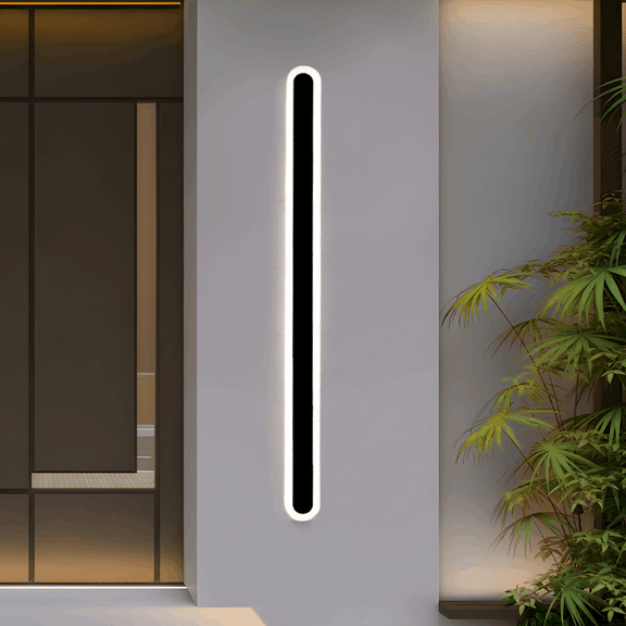 Modern Linear Black Wall Lamp Garden