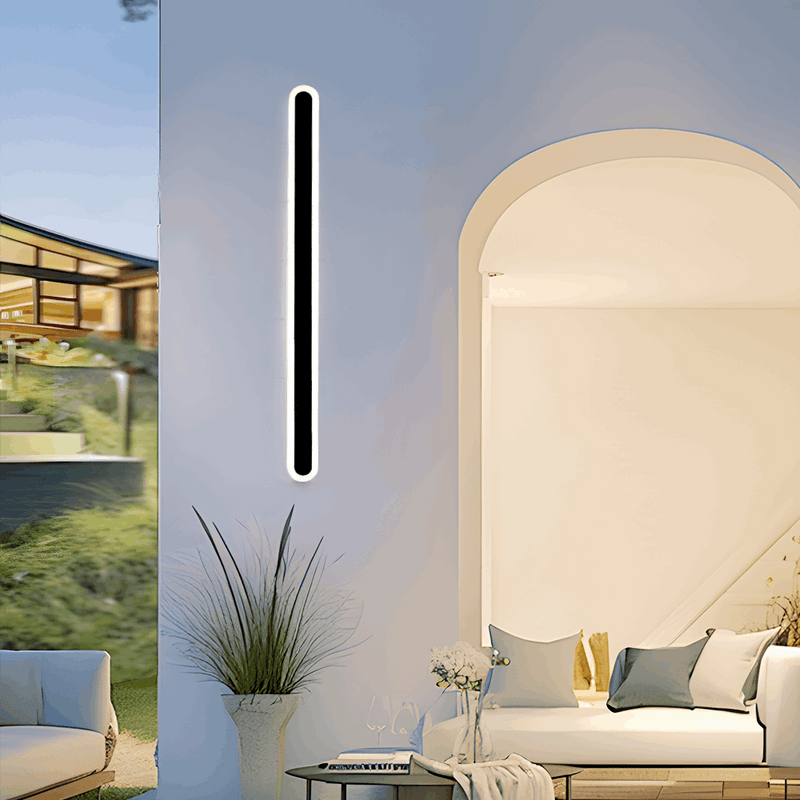 Modern Linear Black Wall Lamp Patio