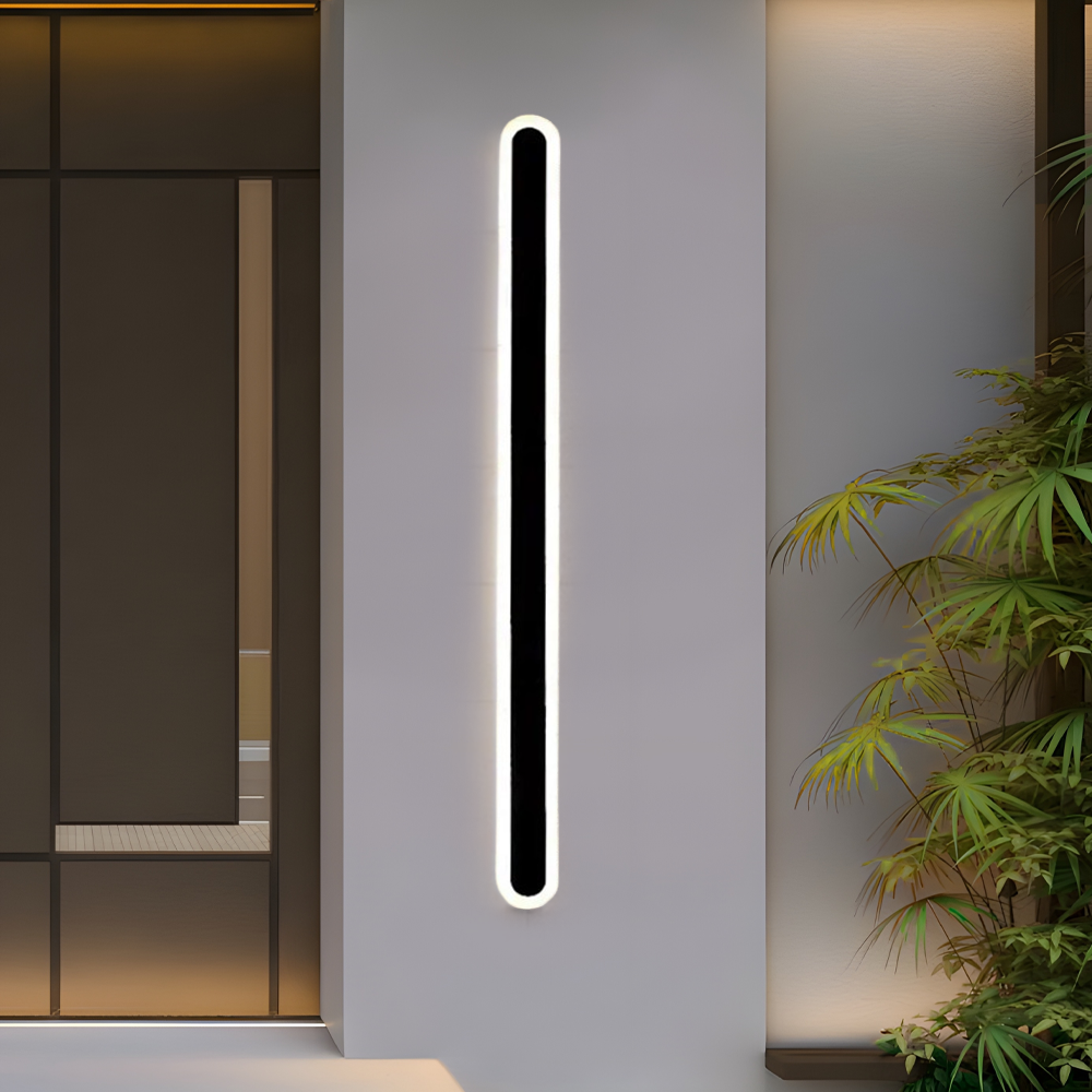 Modern Linear Black Wall Lamp Garden