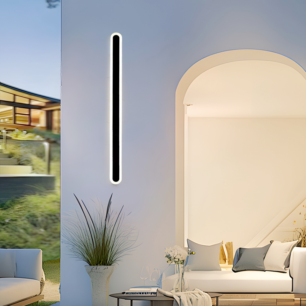 Modern Linear Black Wall Lamp Patio