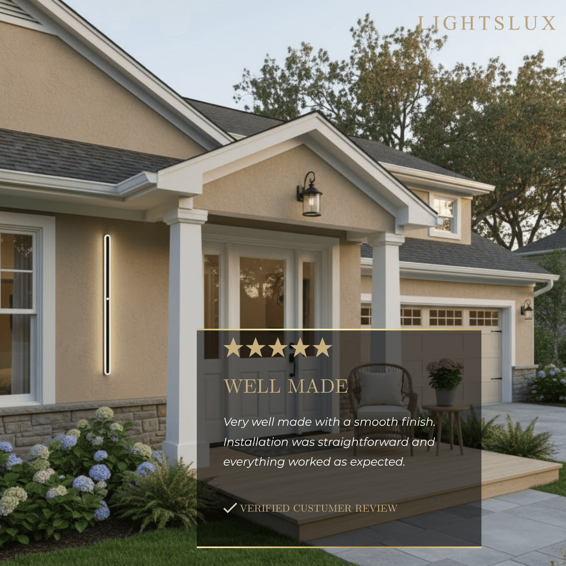 Arcato Modern Linear Outdoor Wall Lamp – Sensor Light for Indoor/Outdoor