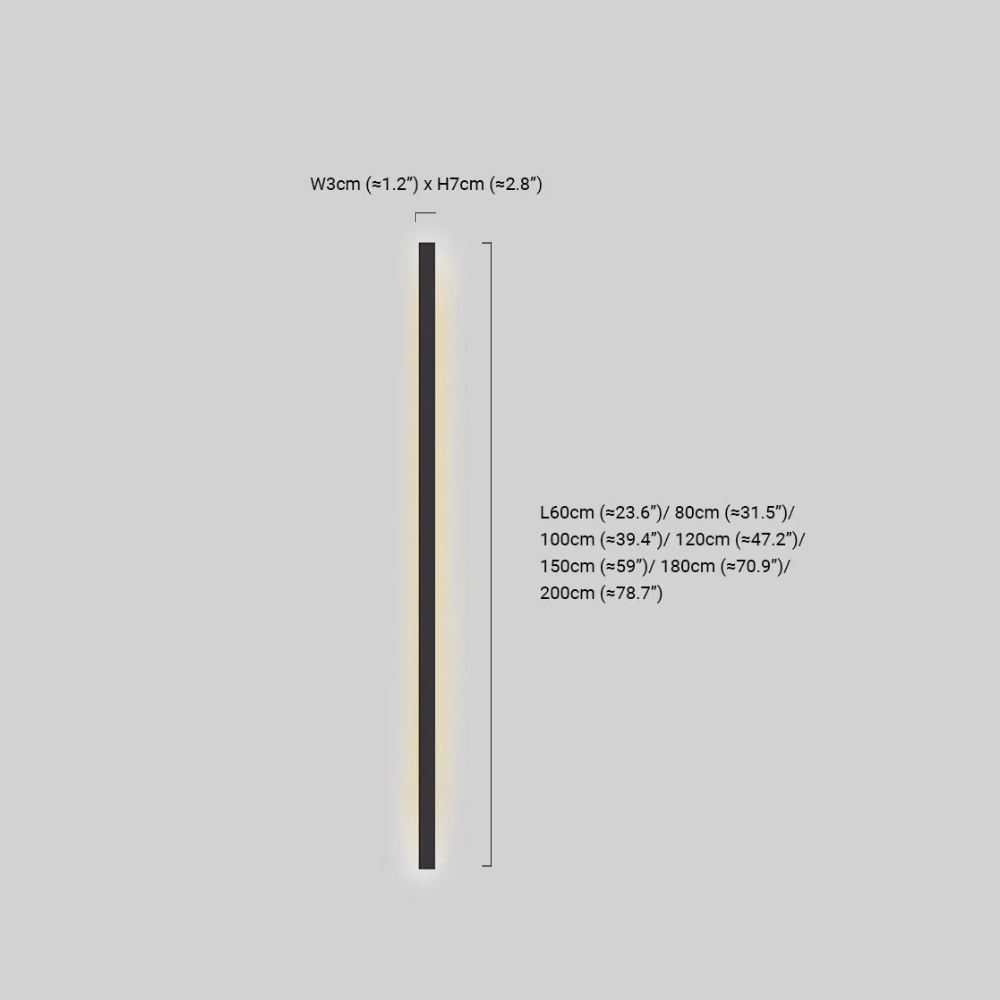 Modern Black Wall Lamp Dimension