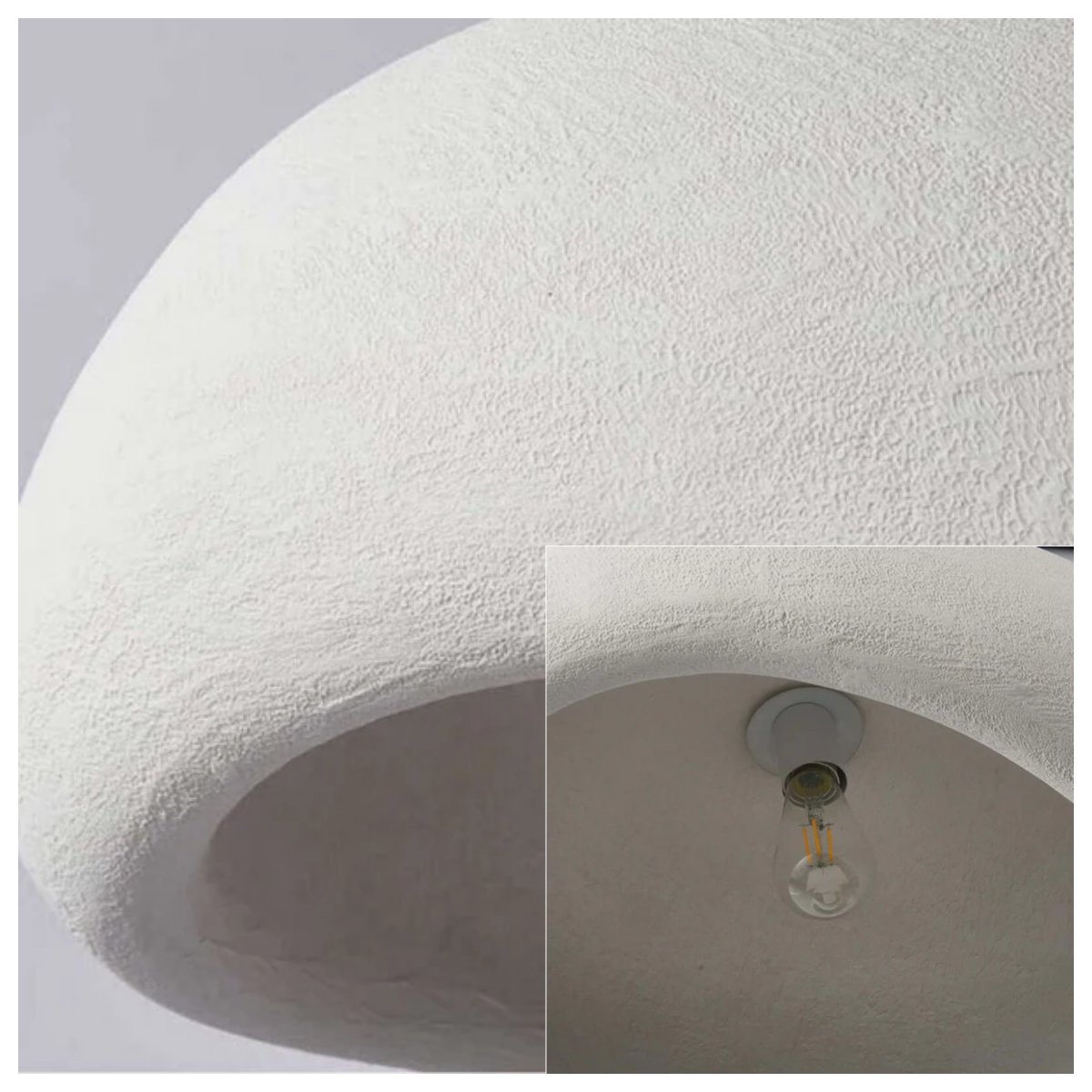 Sandora Modern Polyethylene Pendant Light - White/Grey Dome for Living Room