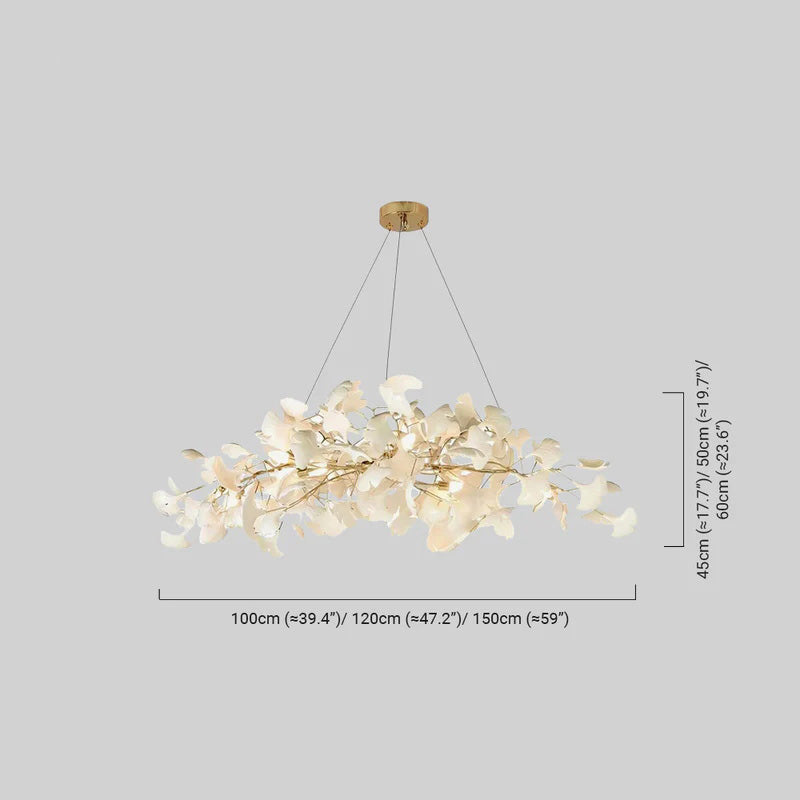 Art Deco Chandelier Ginkgo Size