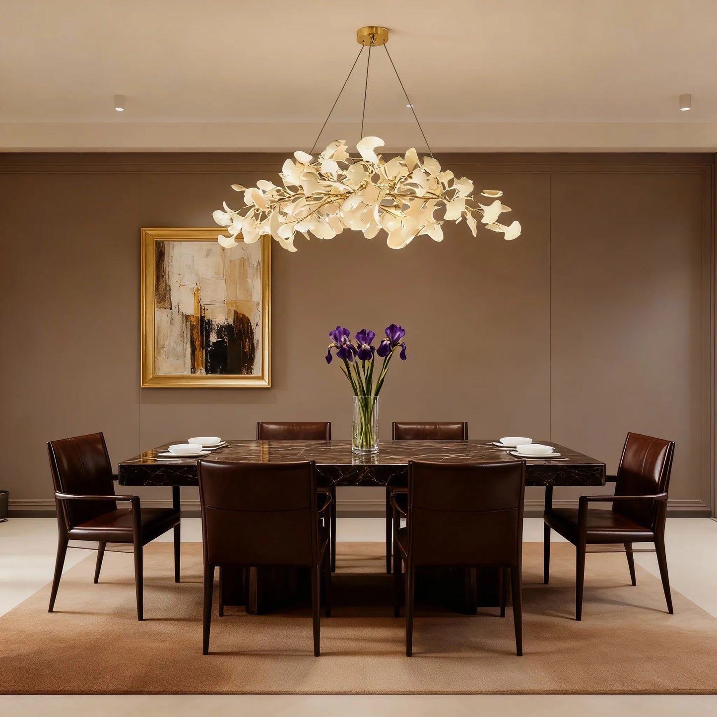 Art Deco White Chandelier – Metal