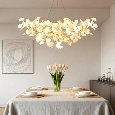 Luxury Leaf Chandelier – White or Gold