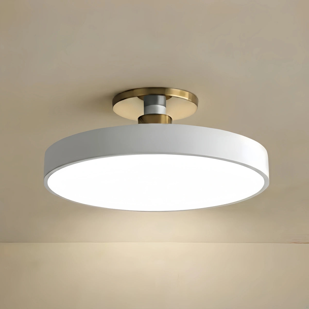 Modern Flush Mount Ceiling Light – Black and Gold LED Lamp for Living Room