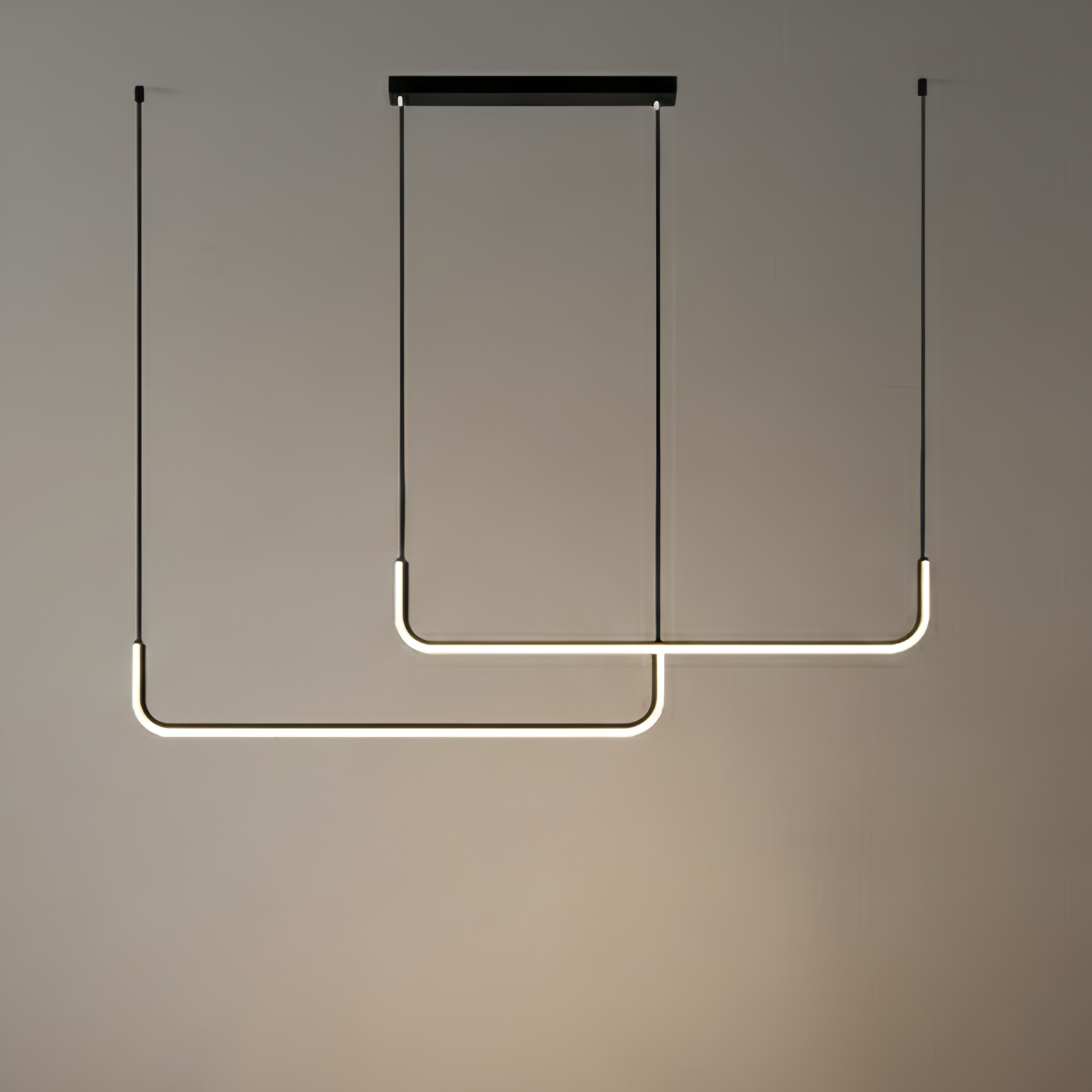 Linear Pendant Light – Black/Gold Metal/Acrylic for Dining Room