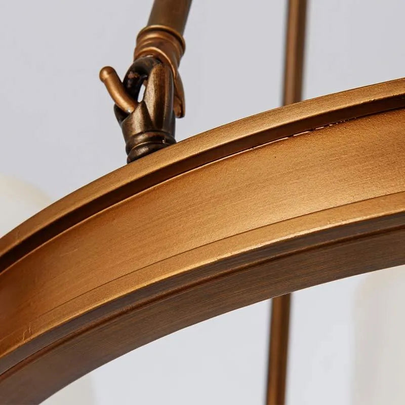 Chandelier - Copper Ring Metal Frame with Fabric