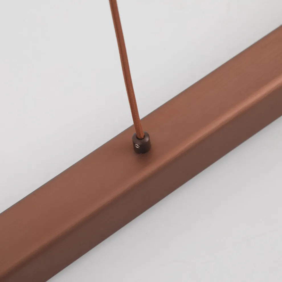 Minimalist Linear Brown Pendant Light Rope details