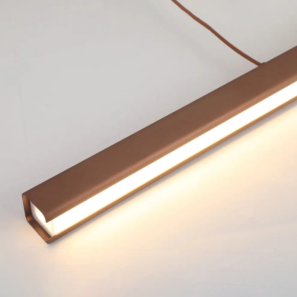 Minimalist Linear Brown Pendant Light LED Effect
