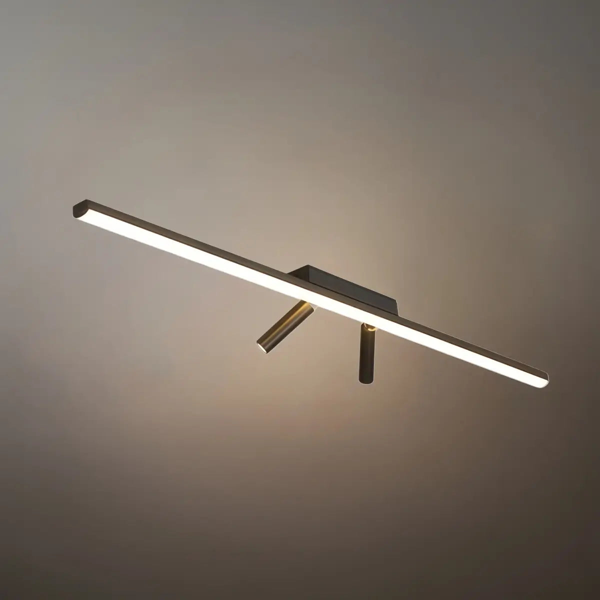 Lámpara de techo lineal minimalista Arcato – Estructura de metal negro para salón/dormitorio