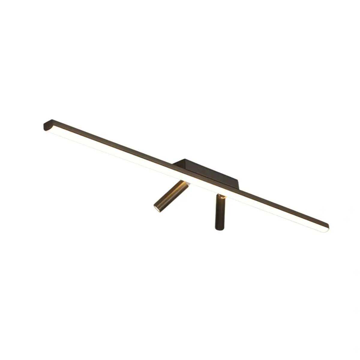 Lámpara de techo lineal minimalista Arcato – Estructura de metal negro para salón/dormitorio