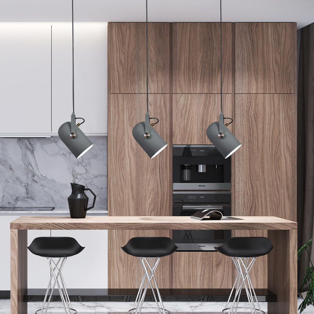 Modern Metal Gray Pendant Light Dining Room