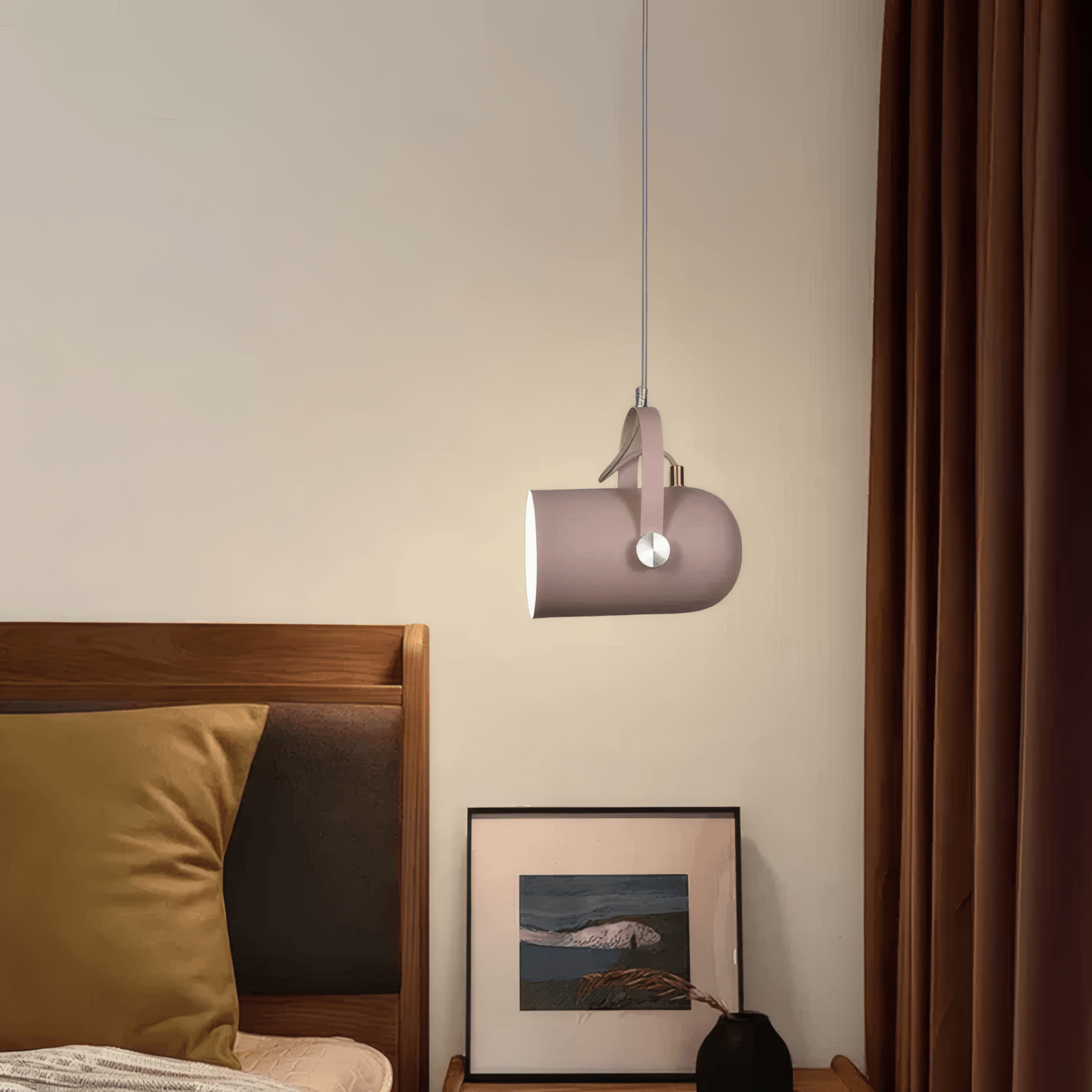 Modern Metal Pink Pendant Light Bedroom