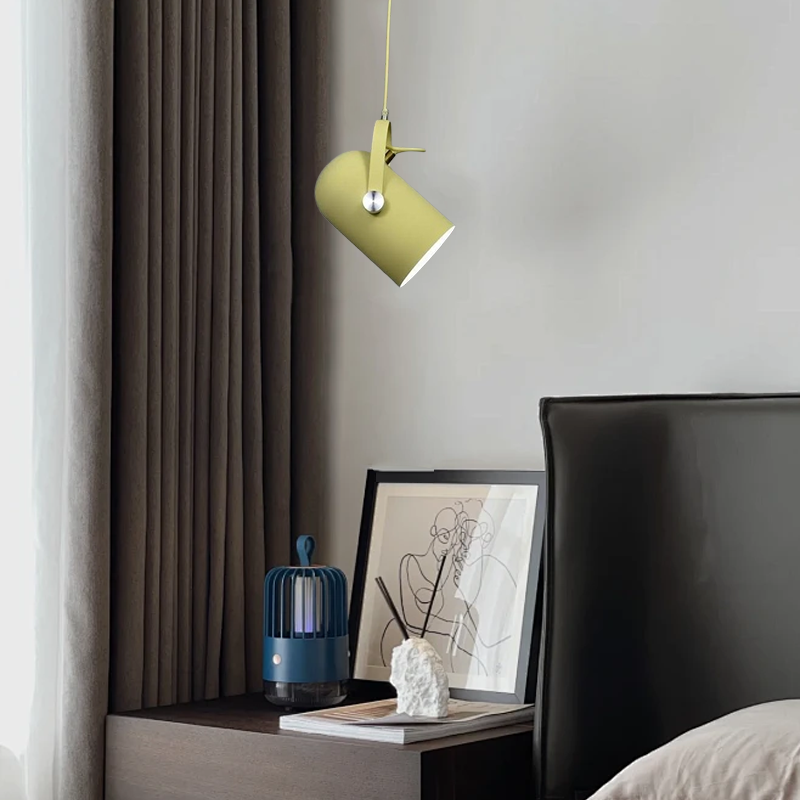 Modern Metal Yellow Pendant Light Bedroom