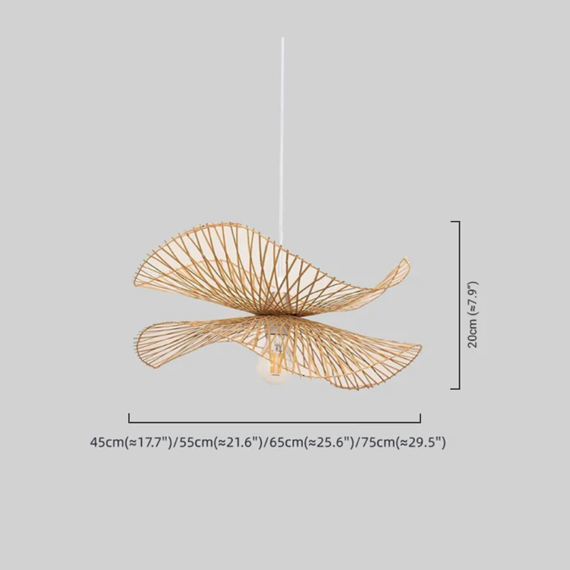 Natural Pendant Light Bamboo with Size