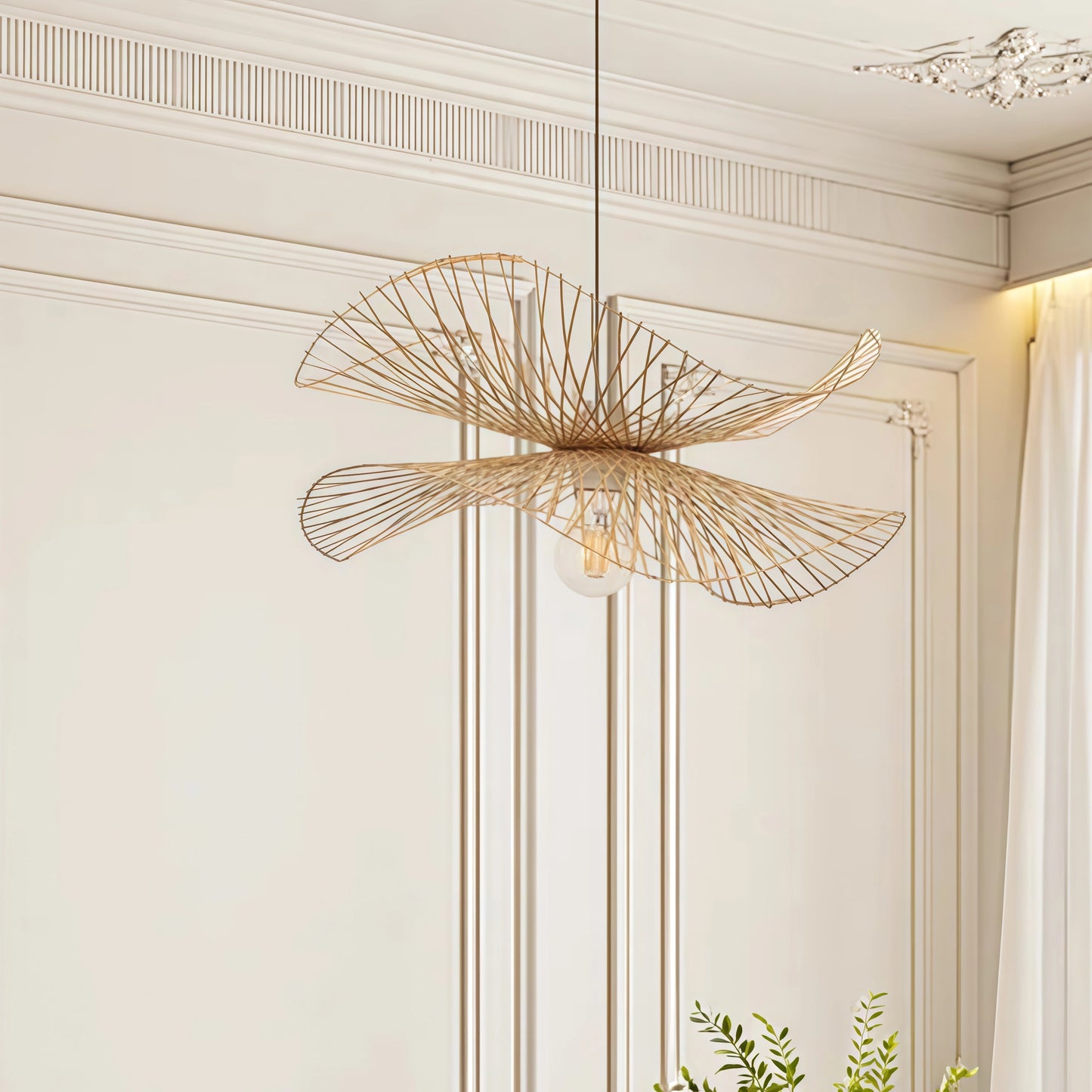 Bamburo Natural Rattan Pendant Light – Handwoven Bamboo Elegance for Dining Room