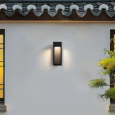 Irondale Modern Outdoor Wall Lamp – Metal Lantern with Sensor for Exterior Wall