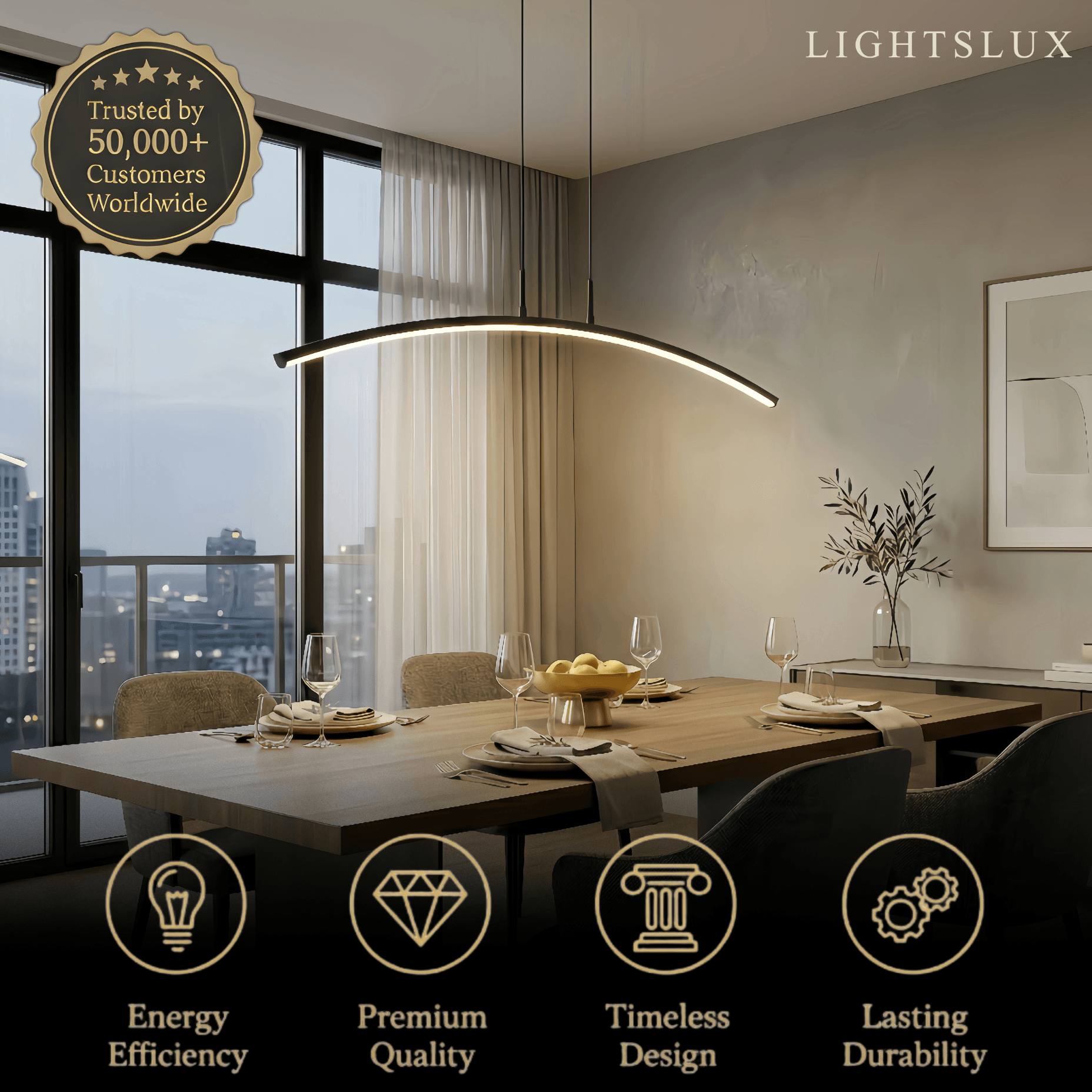 Arcato Minimalist Linear Pendant Light