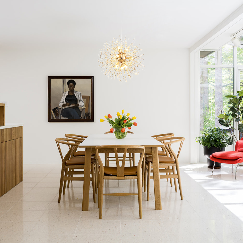 Modern Gold Pendant Light Dandelion Living Room