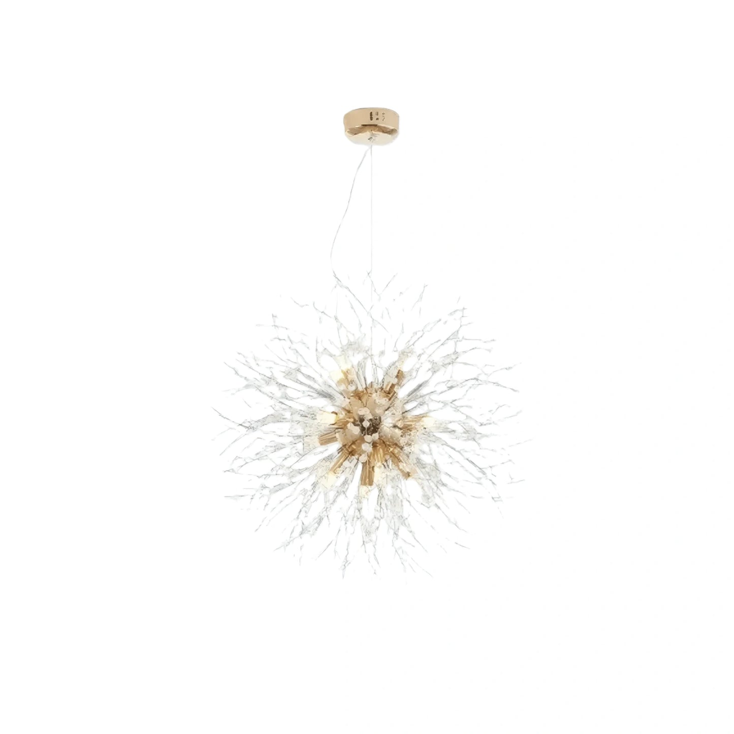 Excelis Modern Dandelion Chandelier – Gold Chrome Ceiling Light for Dining Room