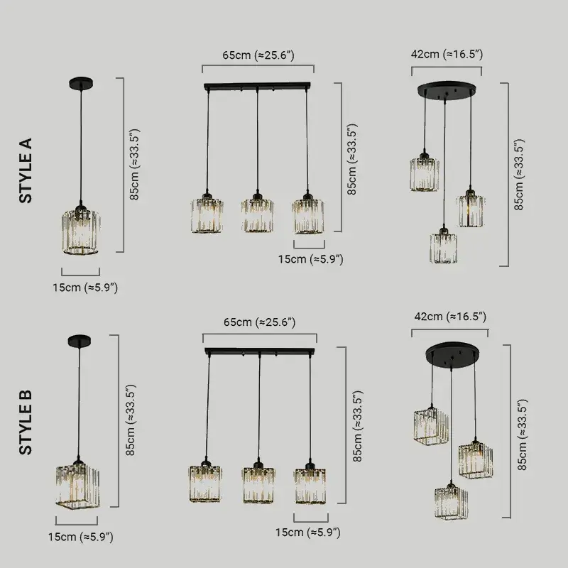 Vetro Nordic LED Pendant Light-Metal/Glass Black/Gold for Dining Room/Living Room