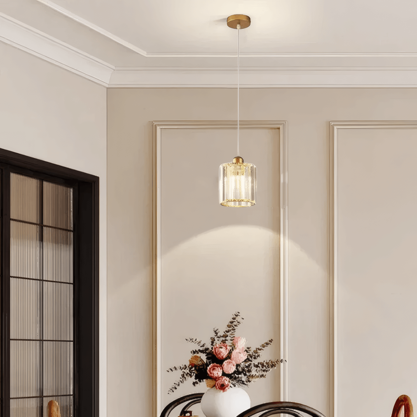 Nordic Gold Pendant Light Dining Room 1-Head Round