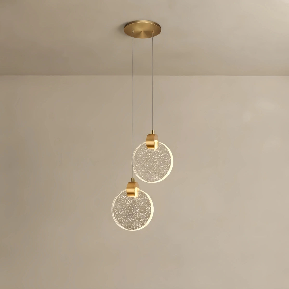 Excelis Art Deco Round – Pendant Light Gold Metal/Crystal for Dining Room