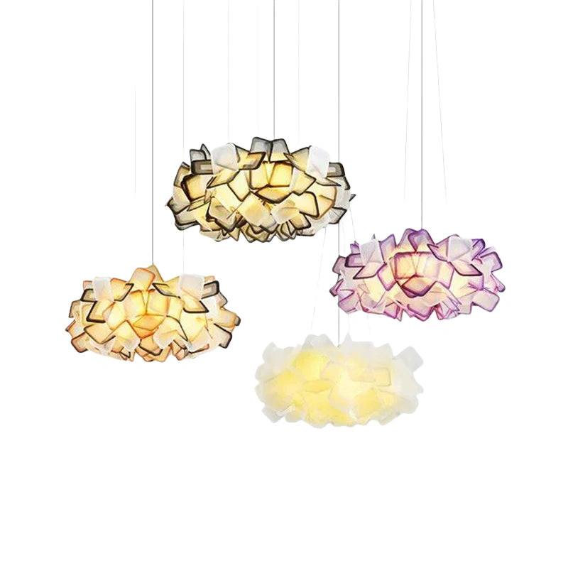 Lámpara colgante Lunara Art Deco moderna multicolor decorativa con forma de flor en acrílico