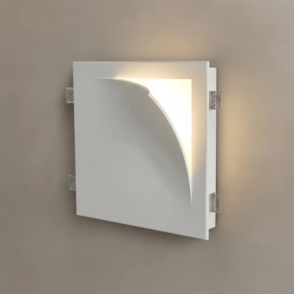 Arcato Art Deco Recessed Wall Lamp – White Metal Light