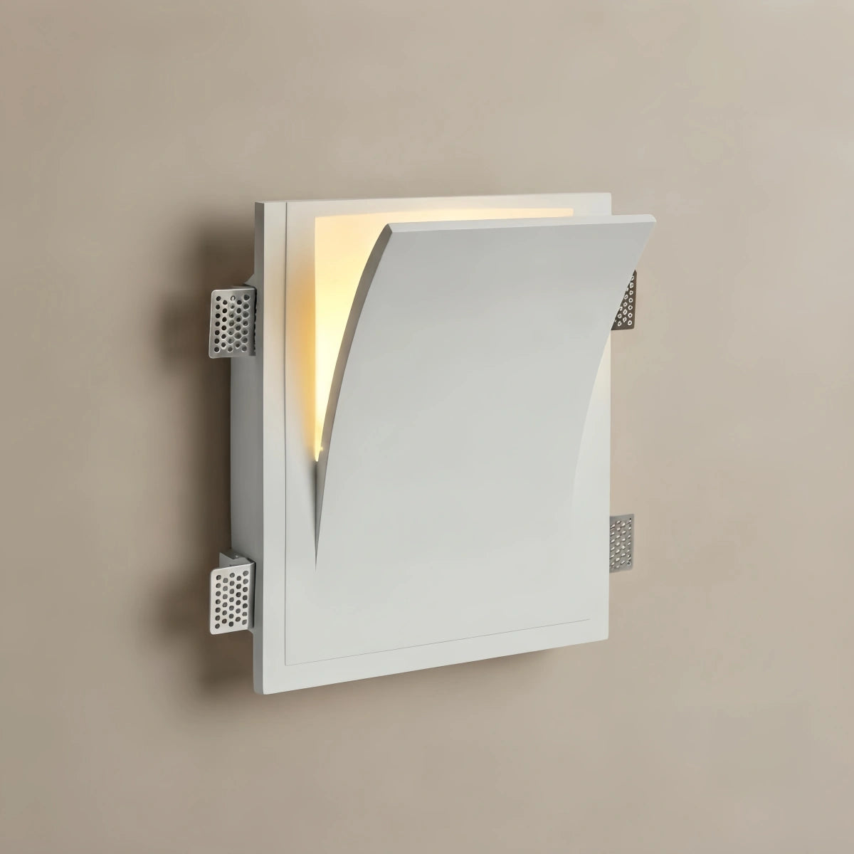 Arcato Art Deco Recessed Wall Lamp – White Metal Light for Living Room