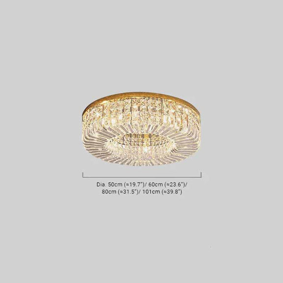 Royal Ceiling Light Crystal Round Size