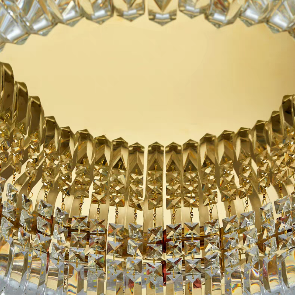 Excelis Royal Round LED Ceiling Light – Chrome/Gold Finish for Living Room/Bedroom