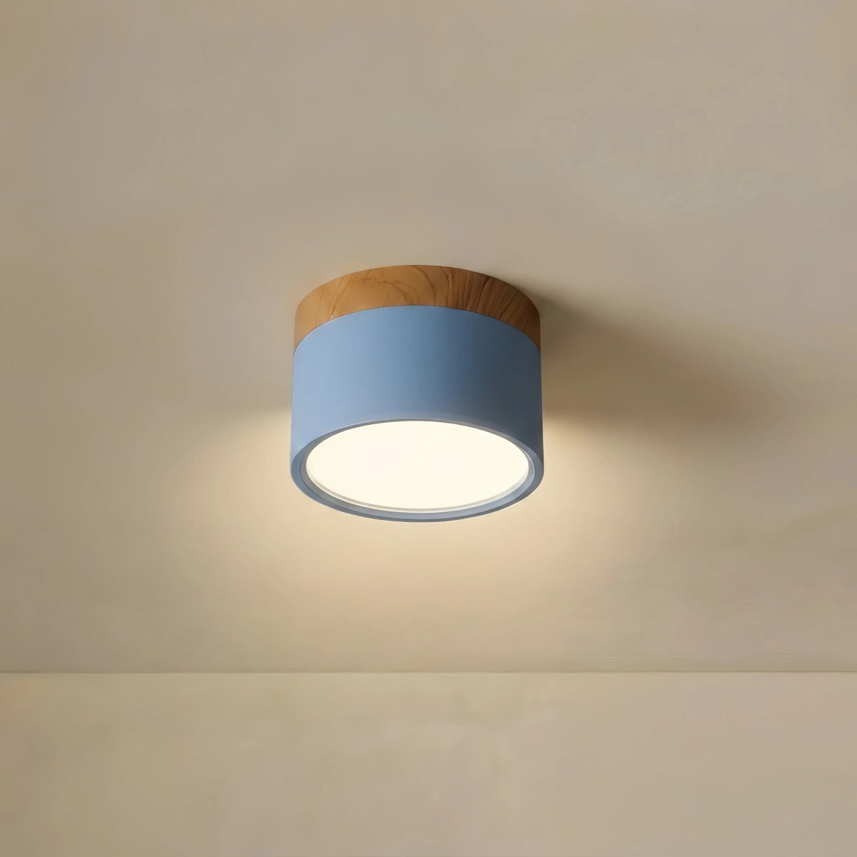 Morandia Nordic LED Ceiling Light Cylinder - Metal/Wood for Hallway