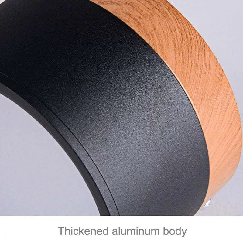 Nordic Cylindrical LED Ceiling Light – Metal/wood Fixture for Hallway
