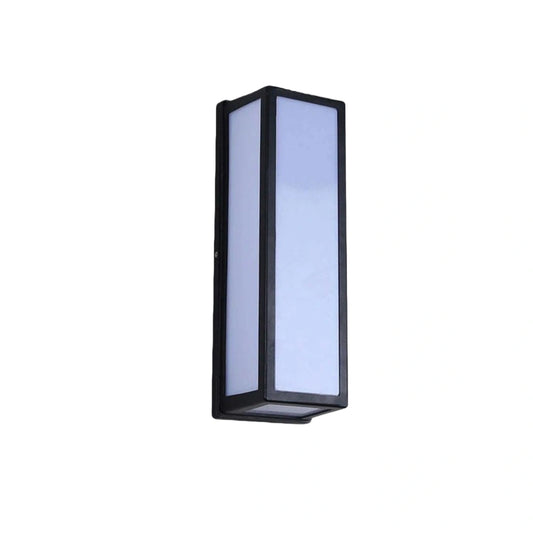 Arcato Modern Outdoor Wall Lamp - Black Metal & Acrylic Rectangular Design for Garden