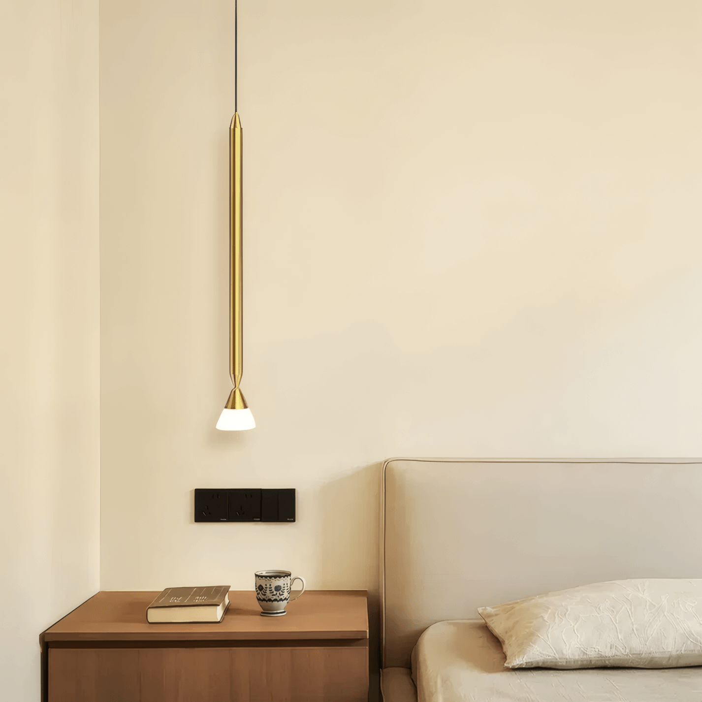 Pendant Light - Linear Black/Gold Bedroom