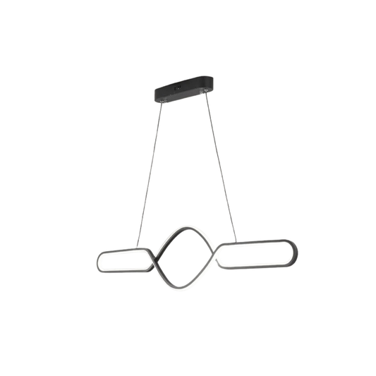 Arcato Minimalist Dimmable Pendant Light — Black Metal & Silica Gel Cross Linear Dining Room